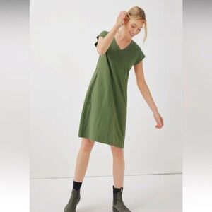 NWT Women's Pact Olivine Relaxed Slub Market Dress, Size XL